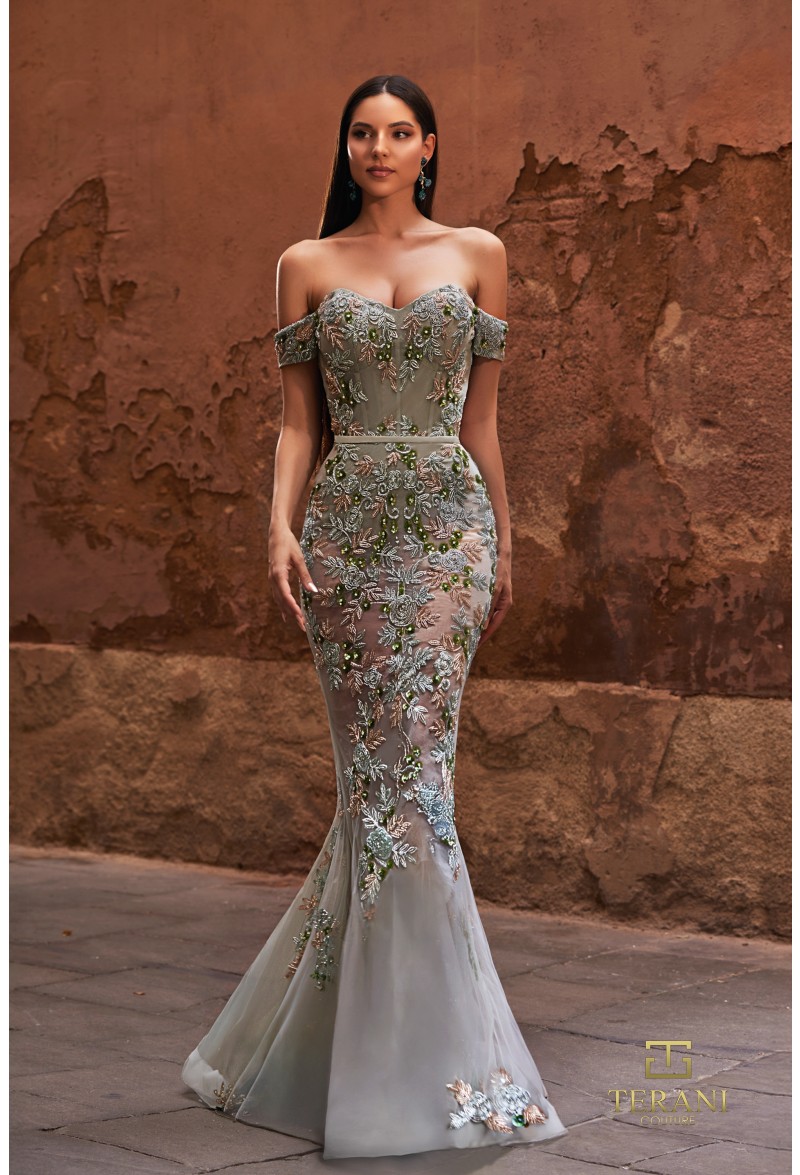 Sculpted Couture Evening Gown