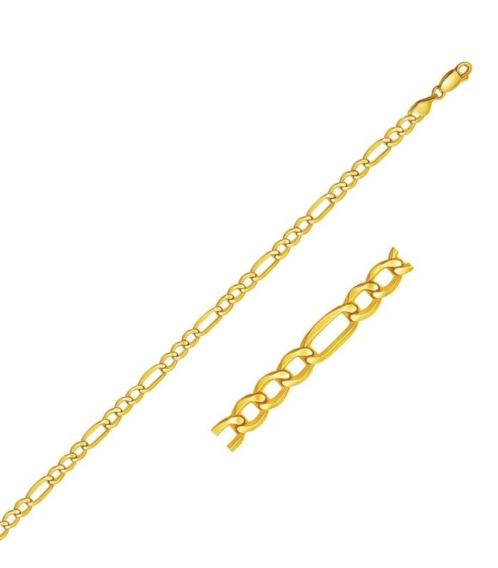 14k Yellow Gold Lite Figaro Bracelet (4.70 mm)