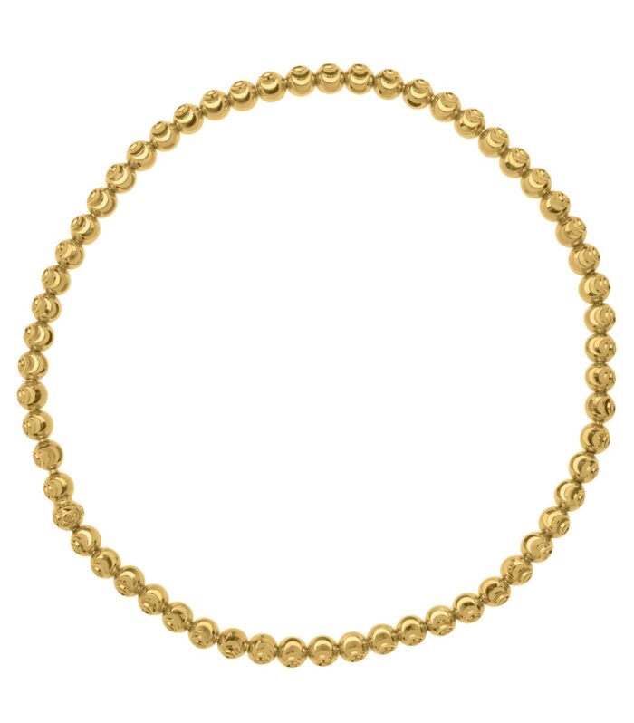 Moon Cut Bead Stretch Bracelet in 14K Yellow Gold (2.90 mm)
