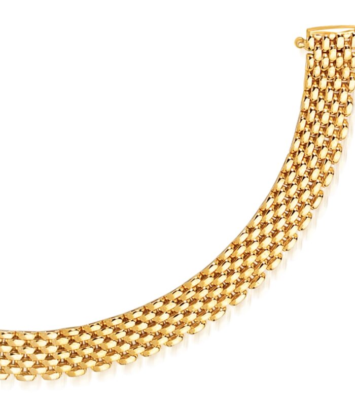 14k Yellow Gold Flexible Panther Line Bracelet (9.00 mm)