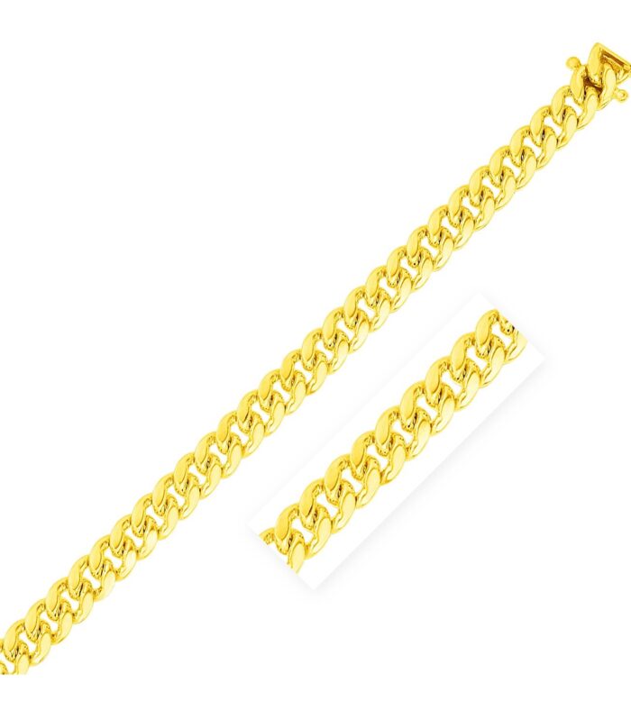 10k Yellow Gold Classic Miami Cuban Solid Bracelet (7.10 mm)