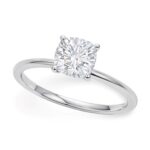 1 Carat Cushion Lab Grown IGI G/VS1 Diamond Solitaire Ring in 10K White Gold - 7.5