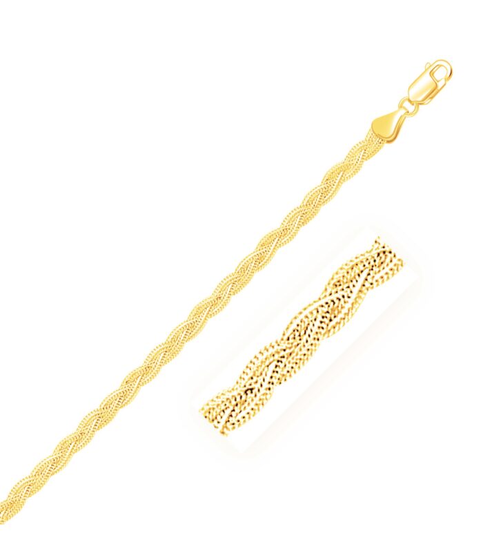 14k Yellow Gold Braided Bracelet  (3.50 mm)