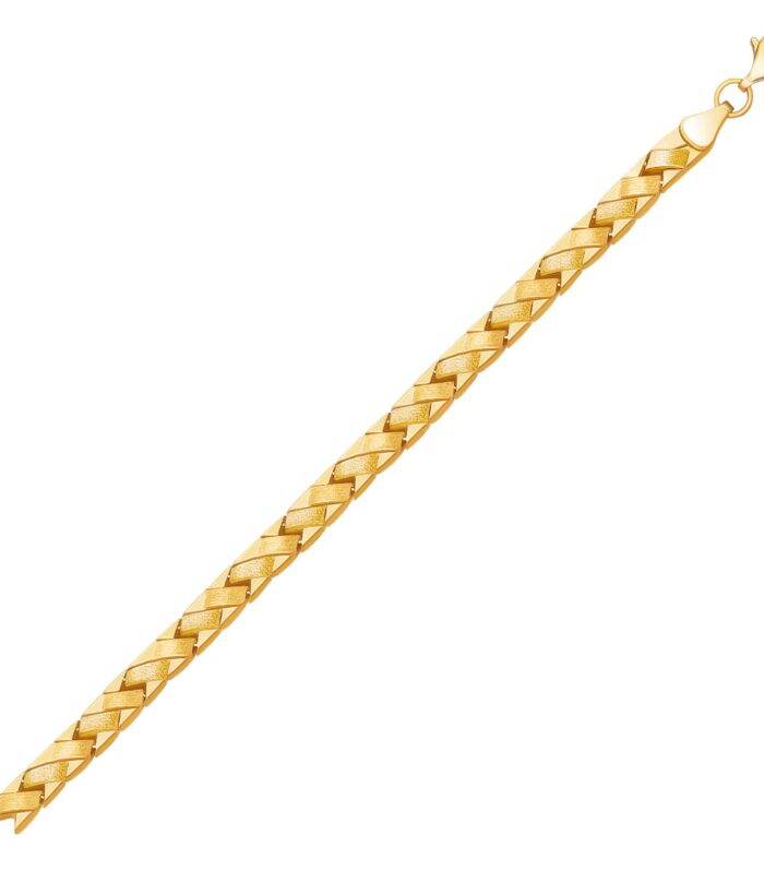 14k Yellow Gold Fancy Basket Weave Line Bracelet (4.85 mm)