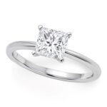 1 Carat Princess Lab Grown IGI G/VS1 Diamond Solitaire Ring in 14K White Gold