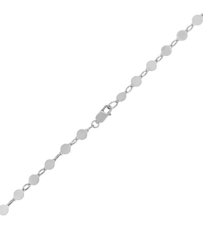 14k White Gold Bracelet with Polished Circles (4.00 mm)