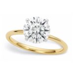 1 1/2 Carat Round Lab Grown IGI G/VS1 Diamond Solitaire Ring in 10K Yellow Gold - 3.5