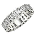 Emerald Cut Lab Grown Diamond Eternity Ring in 14k White Gold (5 cttw FG/VS2) - 8.5