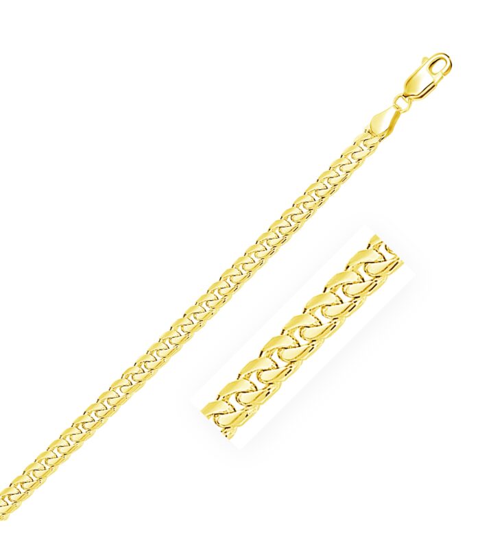 14k Yellow Gold Solid Miami Cuban Bracelet (5.00 mm)