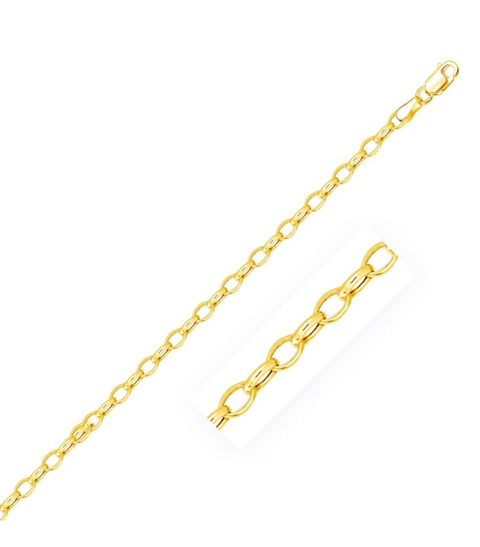 14k Yellow Gold Oval Rolo Bracelet  (3.20 mm)