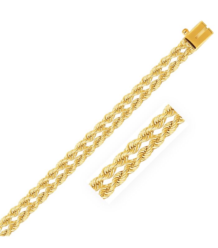 14k Yellow Gold Dual Row Rope Bracelet  (4.80 mm)