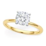 1.50Ct Cushion Lab Grown IGI G/VS1 Diamond Ring in 10K Yellow Gold - 9-0