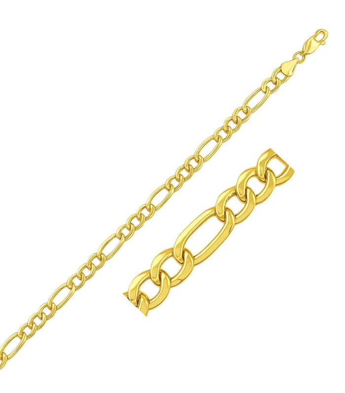 14k Yellow Gold Lite Figaro Bracelet (5.60 mm)