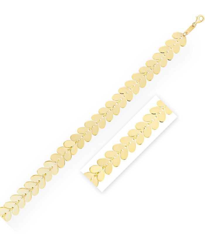 Heart Link Bracelet in 14K Yellow Gold