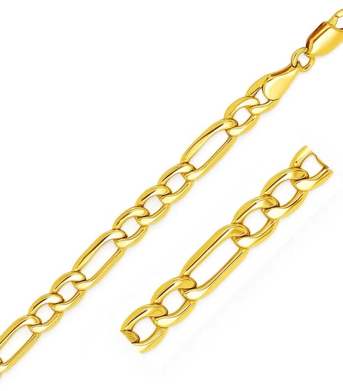 14k Yellow Gold Lite Figaro Bracelet (6.60 mm)