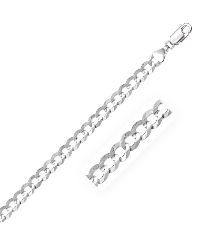 14k White Gold Solid Curb Bracelet (5.70 mm)