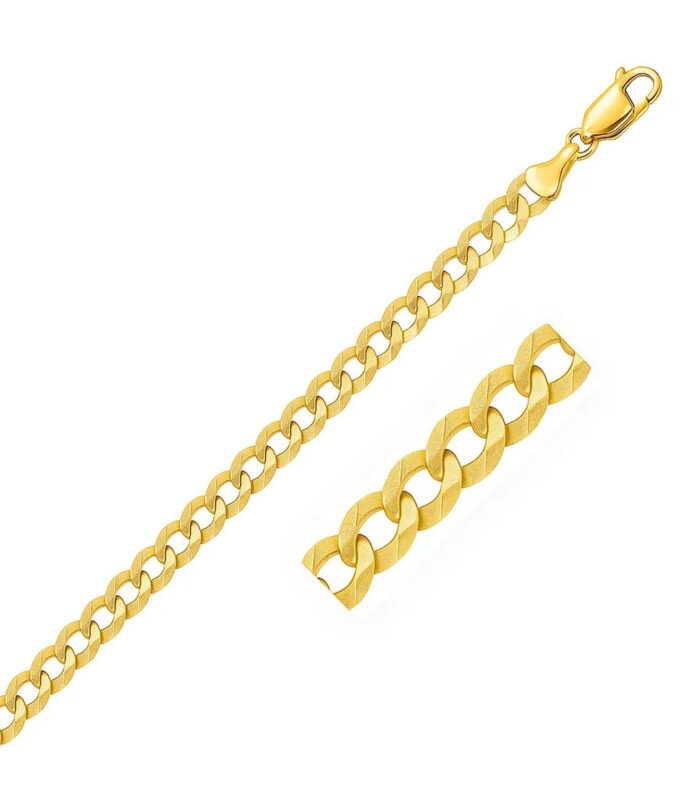 14k Yellow Gold Solid Curb Bracelet (7.00 mm)