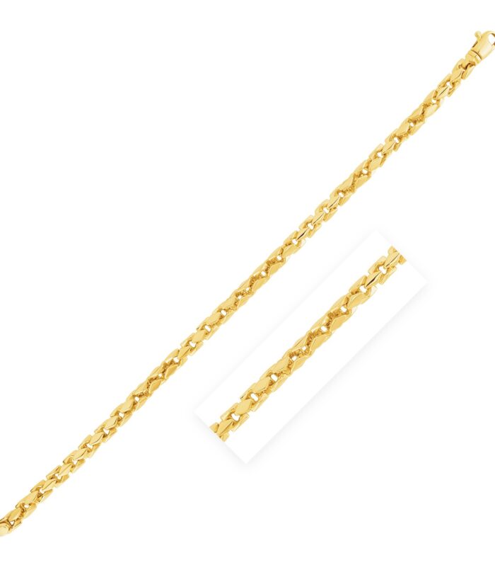 14k Yellow Gold High Polish Mens Fancy Box Bracelet  (5.00 mm)