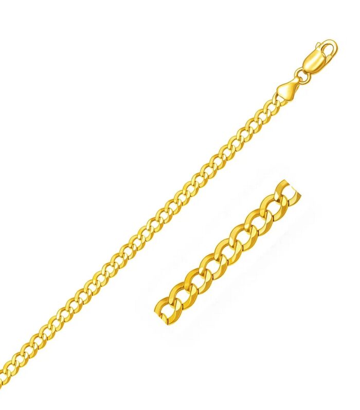14k Yellow Gold Solid Curb Bracelet (4.70 mm)