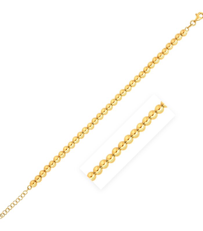 14k Yellow Gold Bead Bracelet  (5.00 mm)