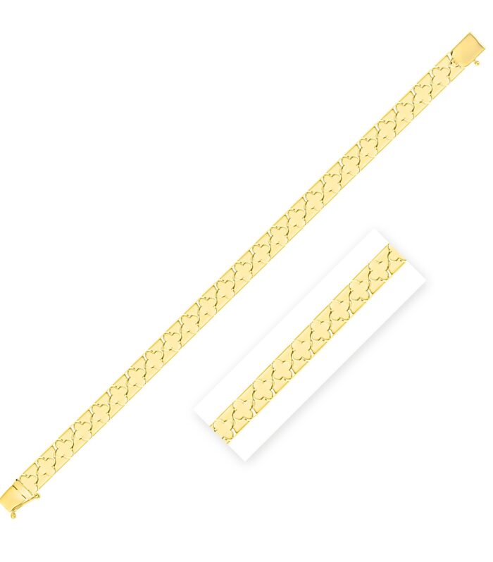 Nature Inspired Clover Bracelet in 14K Yellow Gold  (6.50 mm)