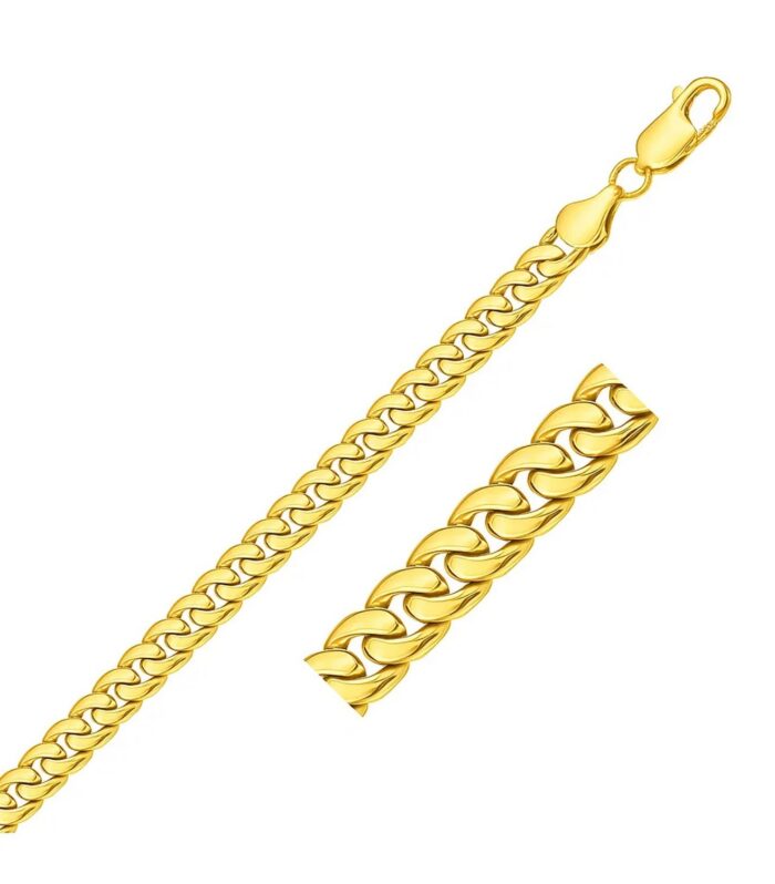 14k Yellow Gold Solid Miami Cuban Bracelet (6.00 mm)