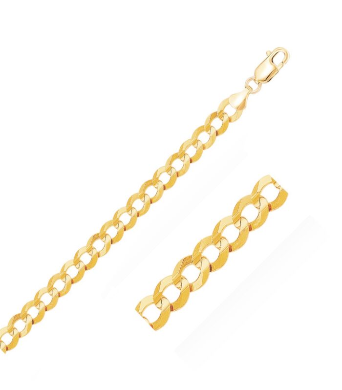 14k Yellow Gold Solid Curb Bracelet (8.20 mm)