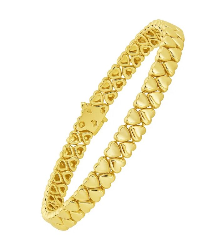 14K Yellow Gold Sweetheart Link Bracelet (7.00 mm)