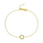 14K Yellow Gold Petite Diamond Circle Bracelet