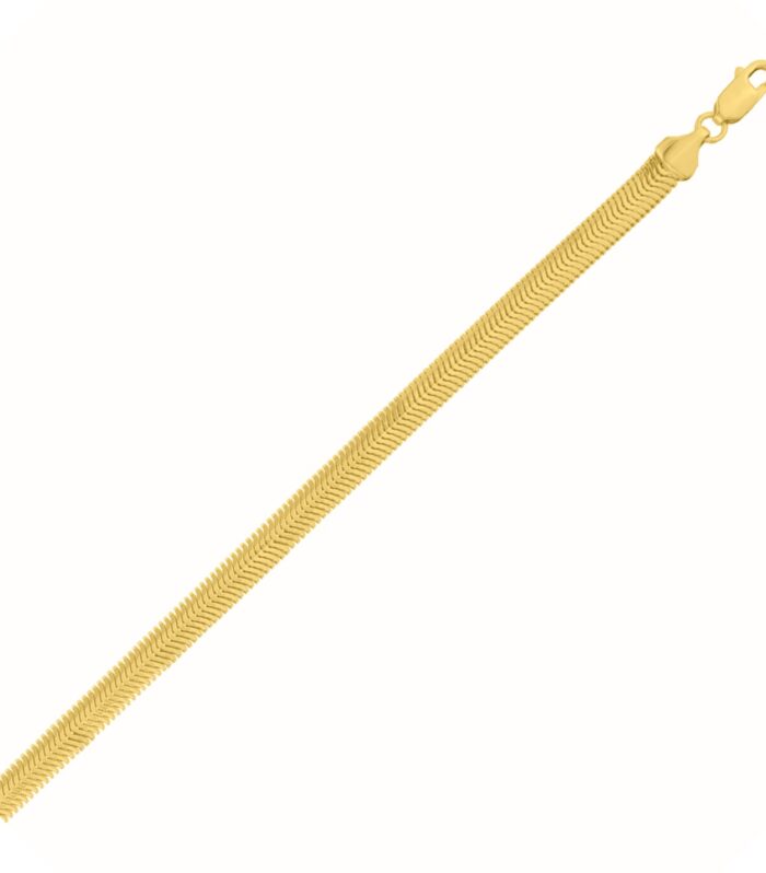 14K Yellow Gold Oval Snake Chain Bracelet (5.30 mm)