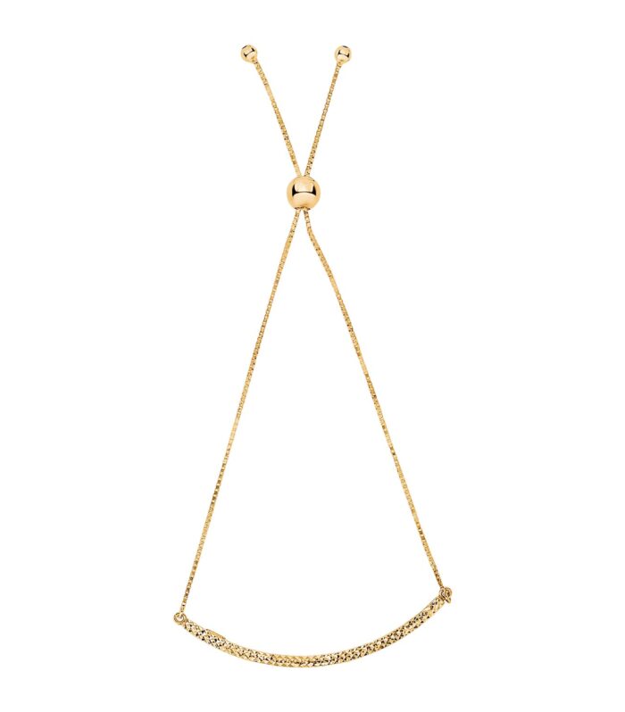 14k Yellow Gold Chain Bar Lariat Style Bracelet (1.00 mm)