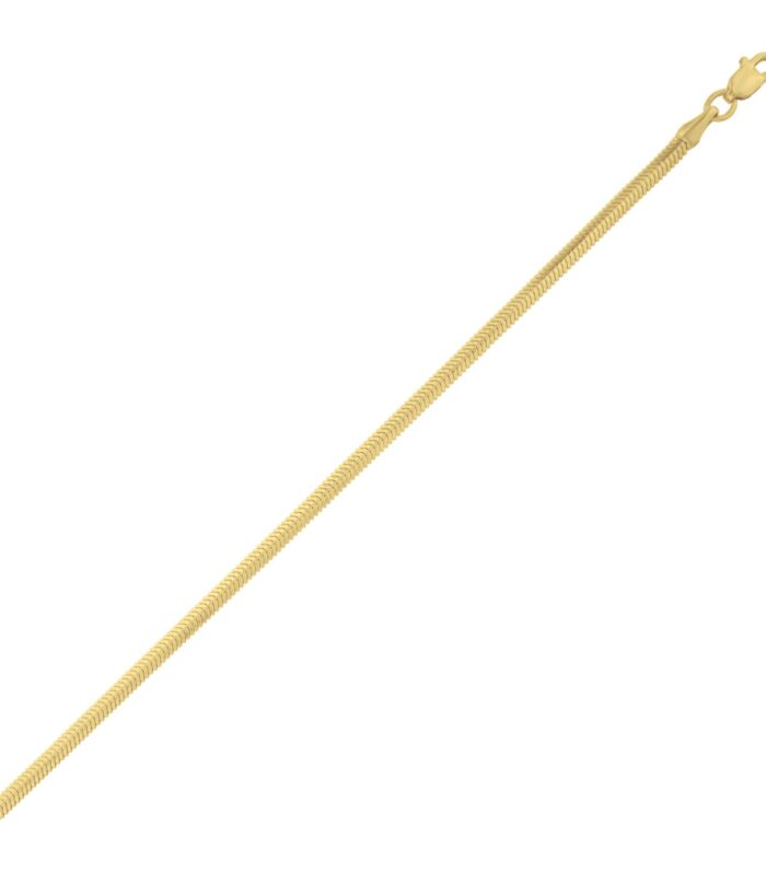 14K Yellow Gold Oval Snake Chain Bracelet (2.60 mm)