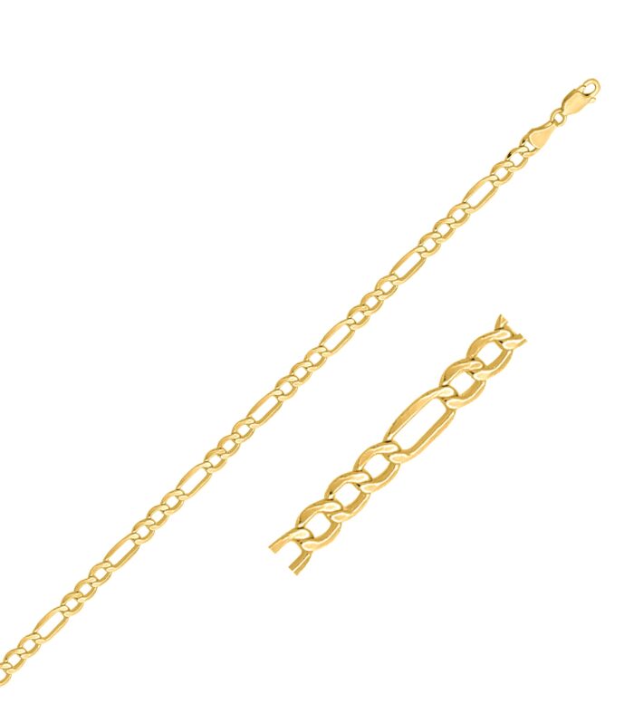 10k Yellow Gold Lite Figaro Bracelet (4.70 mm)