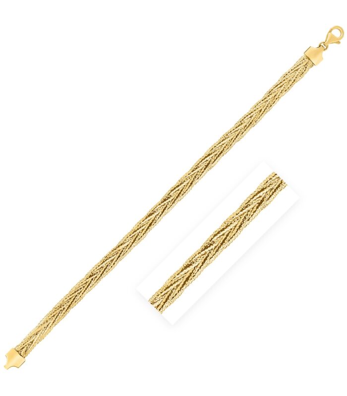 14k Yellow Gold Rapunzel Woven Bracelet