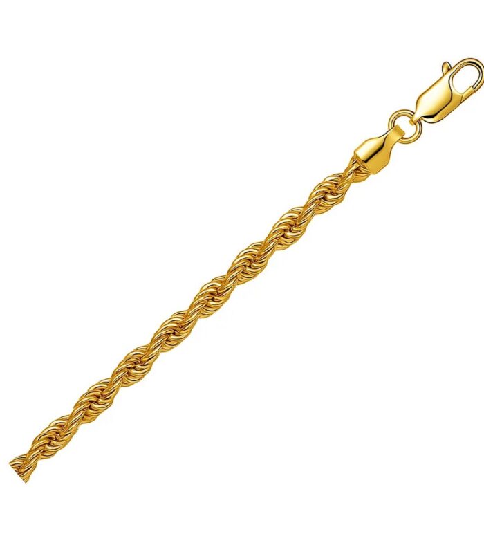Lite Rope Chain Bracelet in 10k Yellow Gold  (4.00 mm)