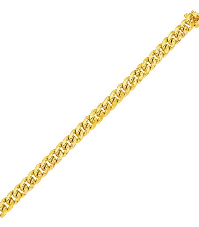 14k Yellow Gold Semi Solid Miami Cuban Bracelet (6.10 mm)