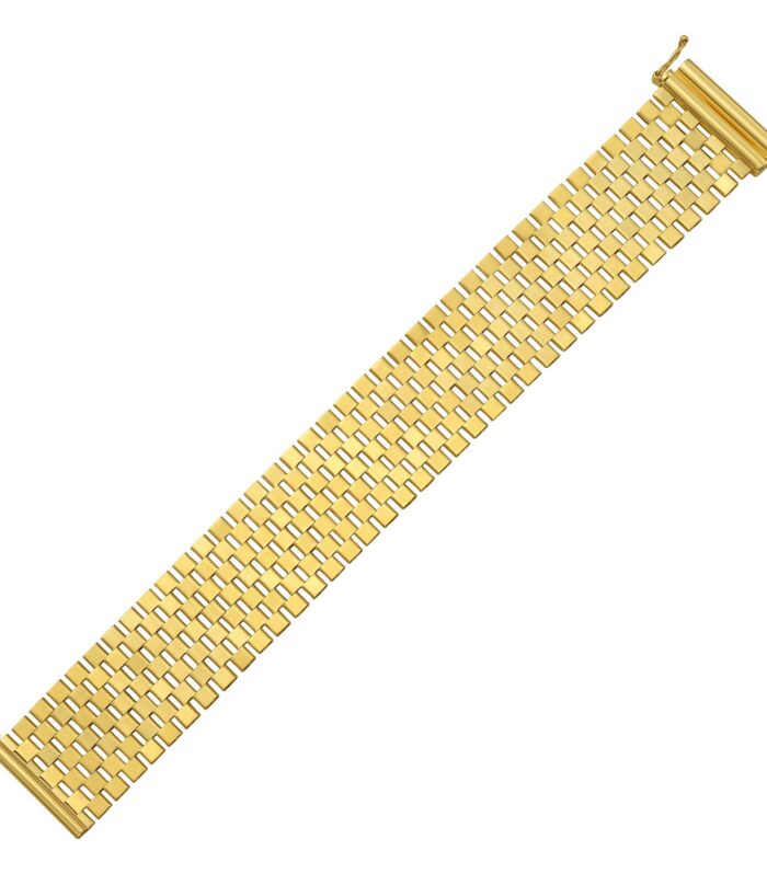 14K Yellow Gold Large Cobblestone Link Bracelet (22.90 mm)