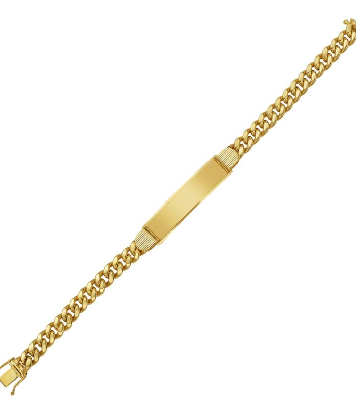 14K Yellow Gold Lite Cuban ID Bracelet (7.20 mm)