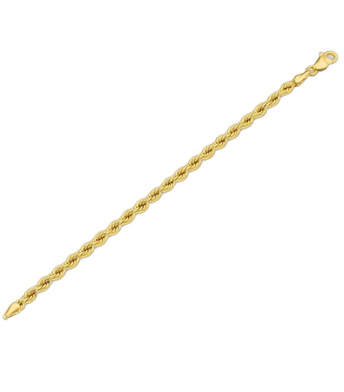 Silk Rope Chain Bracelet in 14k Yellow Gold  (4.30 mm)