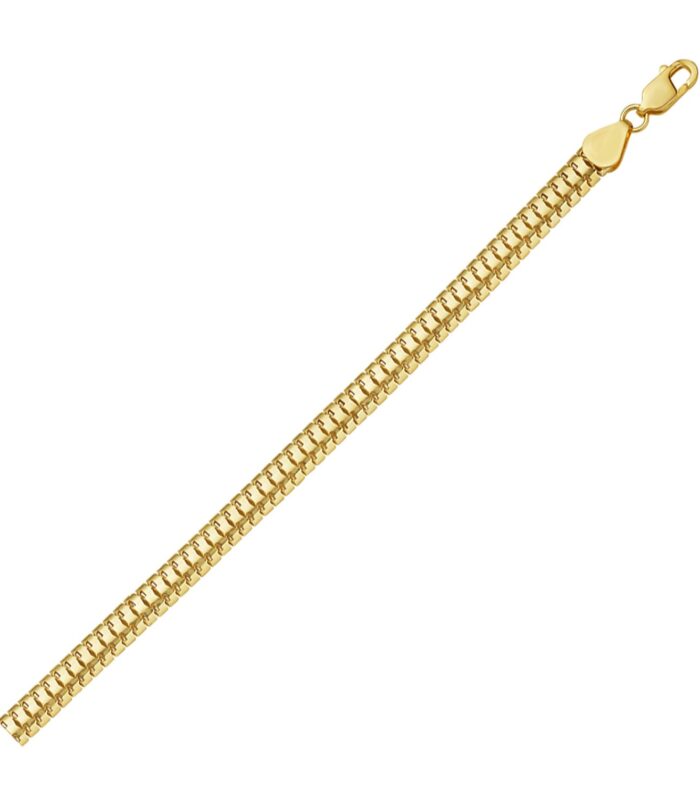 14K Yellow Gold Lite Oval Snake Chain Bracelet (6.50 mm)