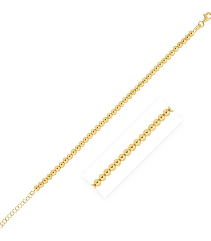 14k Yellow Gold Bead Bracelet  (4.00 mm)