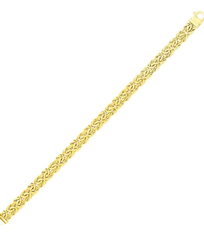14k Yellow Gold Byzantine Style Chain Bracelet (7.20 mm)
