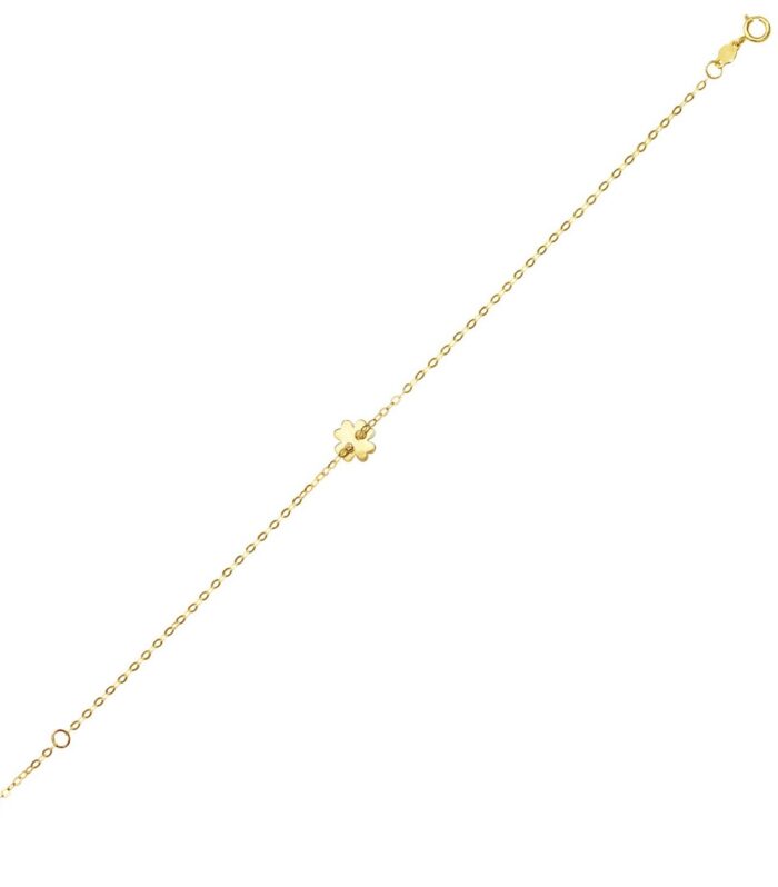 14K Yellow Gold Clover Bracelet