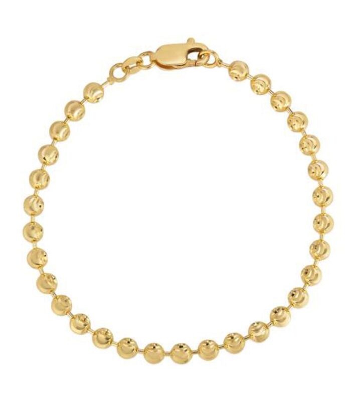 Moon Cut Bead Chain Bracelet in 14k Yellow Gold  (4.00 mm)