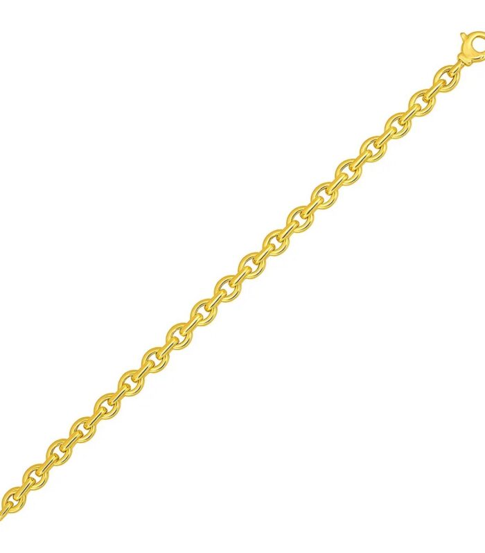 14k Yellow Gold Polished Oval Link Bracelet (6.20 mm)