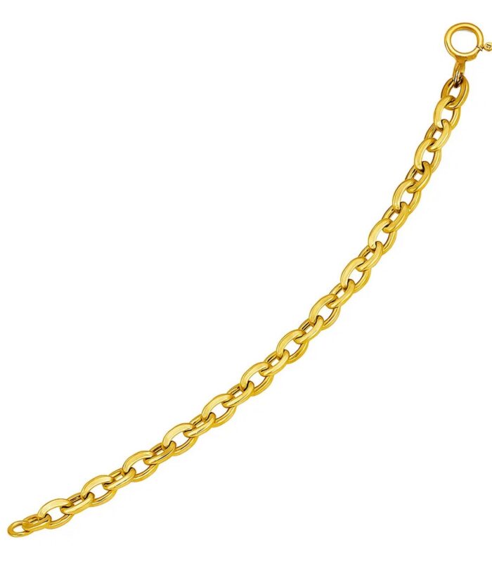 14k Yellow Gold Cable Chain Design Bracelet (9.40 mm)