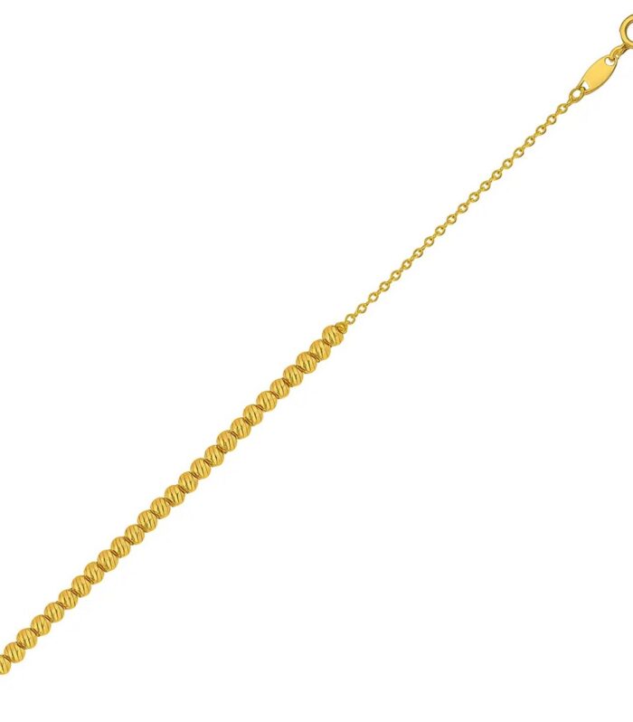 Diamond Cut Bead Bracelet in 14K Yellow Gold