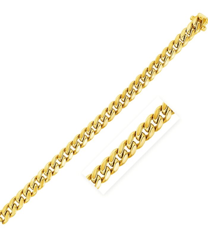 14k Yellow Gold Semi Solid Miami Cuban Bracelet (5.00 mm)