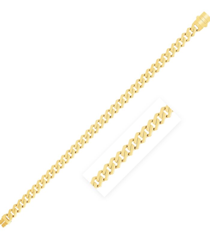14k Yellow Gold High Polish Modern Lite Edge Bracelet  (8.00 mm)