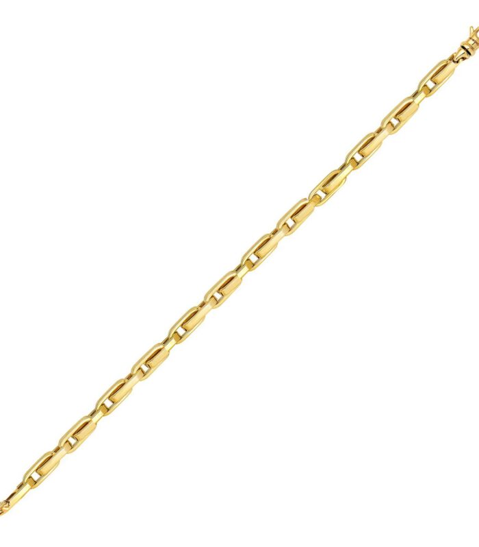 14K Yellow Gold Fancy Oval Box Link Bracelet